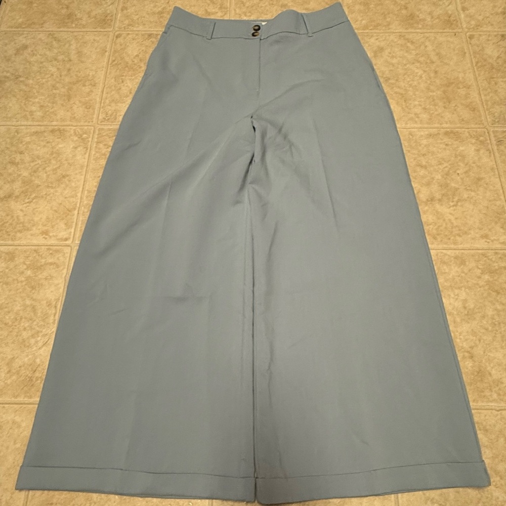 Boden Wide-Leg Cropped Pants in Light Blue